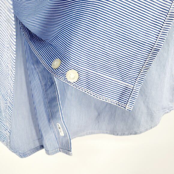 NAPAPIJRI Geographic Urban Fit Blue & White Striped Button-Up Shirt Men's Sz XL - Picture 5 of 10